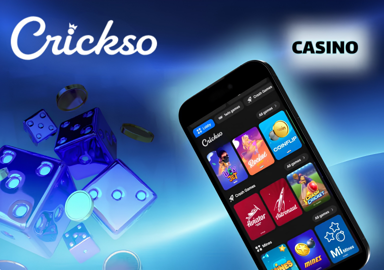 Crickso casino section featuring popular slots and table games from top providers.